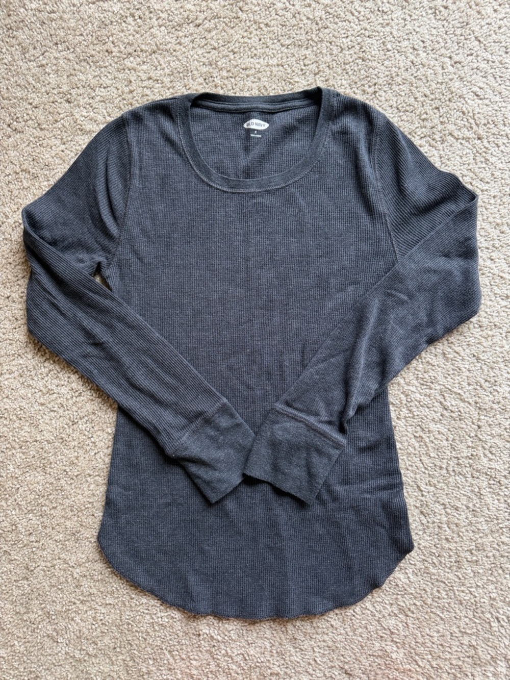 Old Navy Dark Gray Waffle Long Sleeve